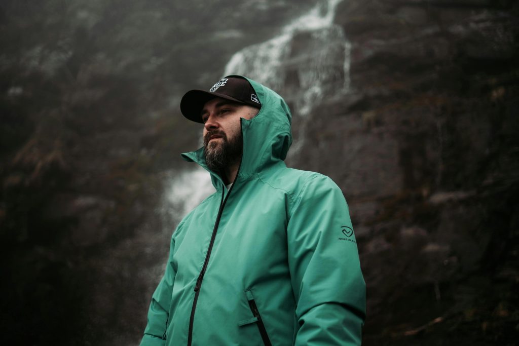 hiking in the rain